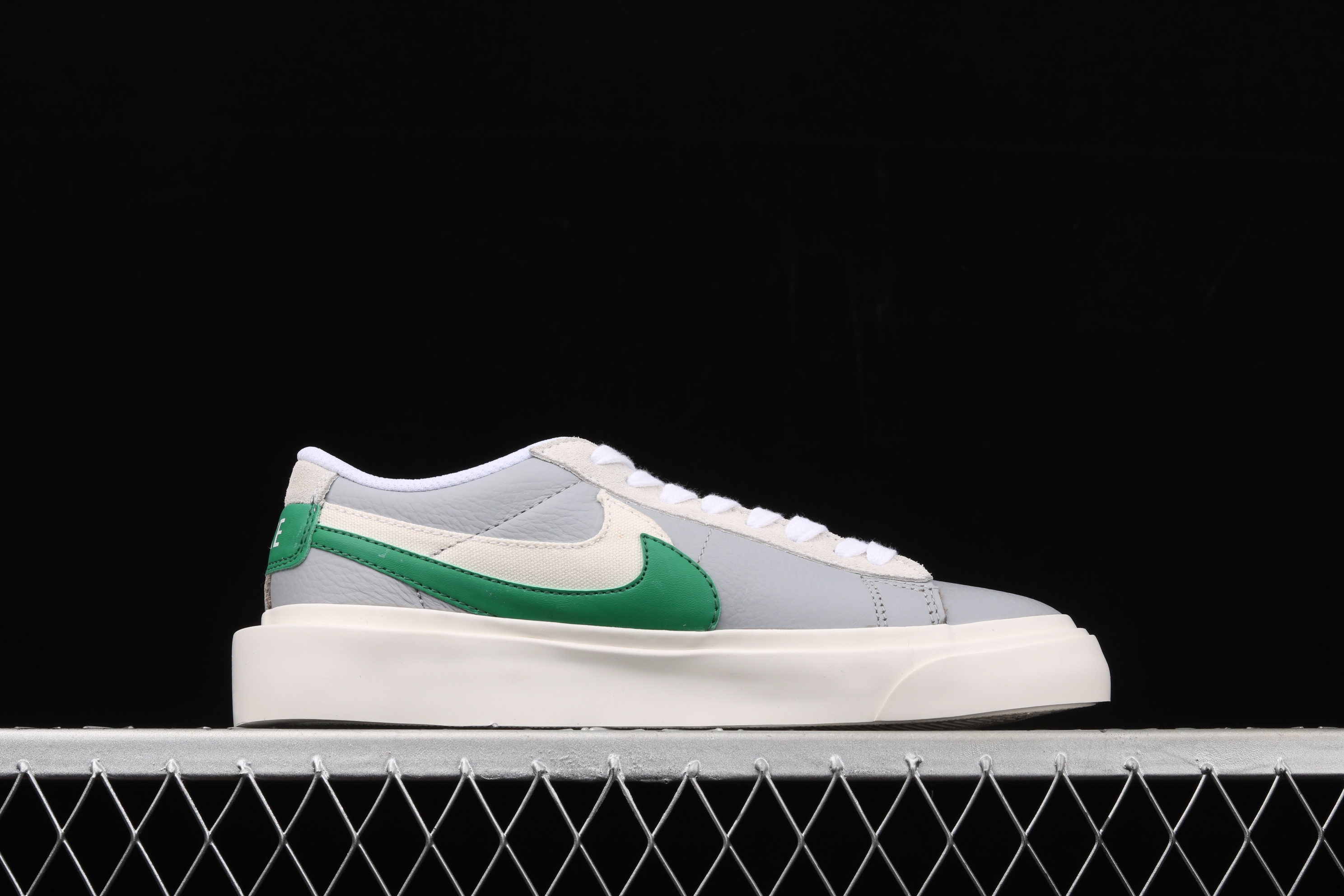 2020 Sacai x Nike Blazer Low White Grey Green Shoes